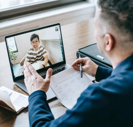 Picture of a man doing video call